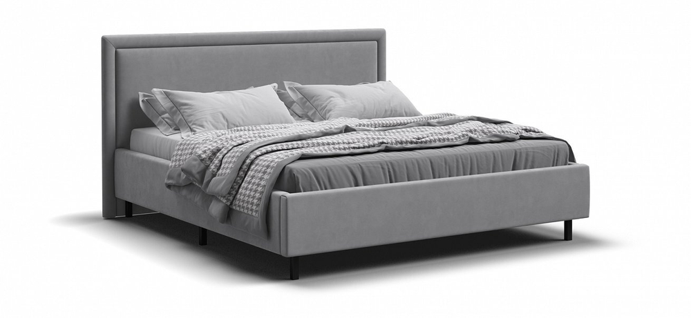 Фрея Кровать без ПМ 160 Велюр Монолит Сталь
