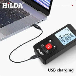 Лазерный дальномер HILDA, 100 м, лазерная рулетка, блок питания usb, подарок