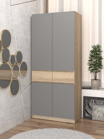 дуб сонома / вулканический серый