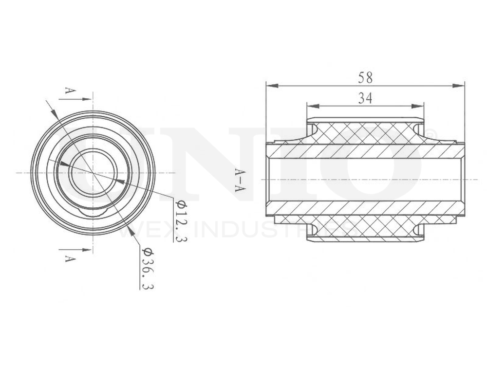 Сайлентблок внутренний заднего нижнего рычага UNIO RMP-20121