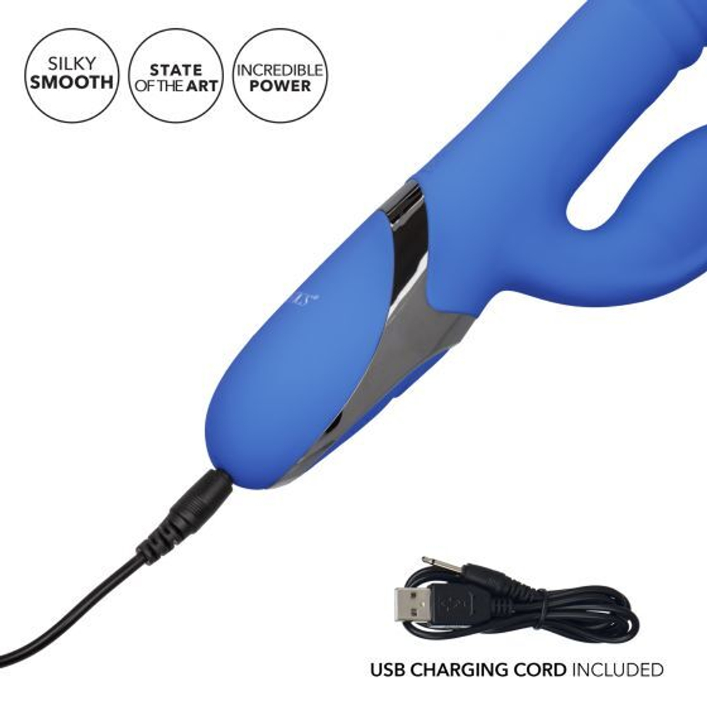 Синий вибромассажер-кролик Enchanted Teaser - 23 см. (Цвет: синий)