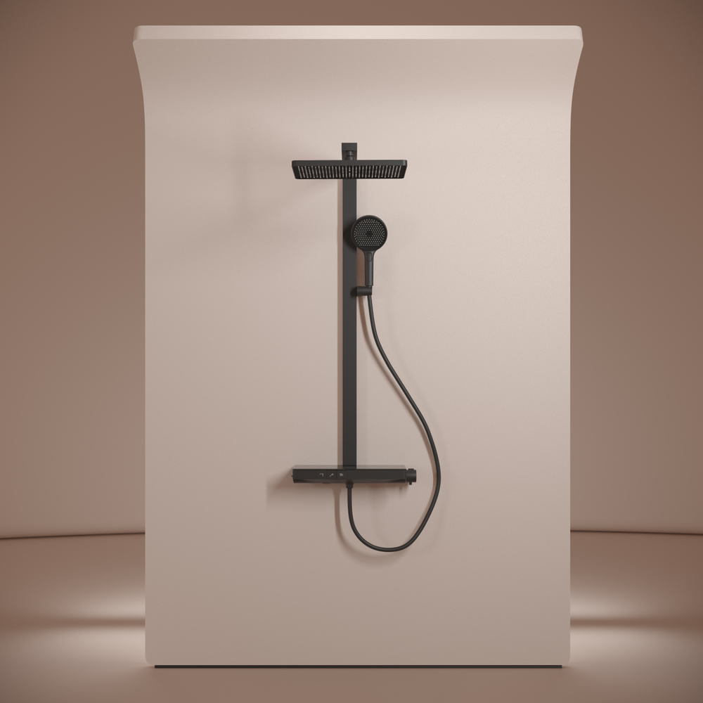 Душевая система Sancos Vos с термостатом черный матовый, арт.SC6100MB