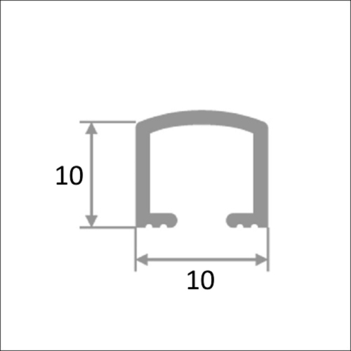 Фриз овальный 10*10мм "DO-1" 2,7м Серебро глянец П-обр. д/плитки анод. алюм.