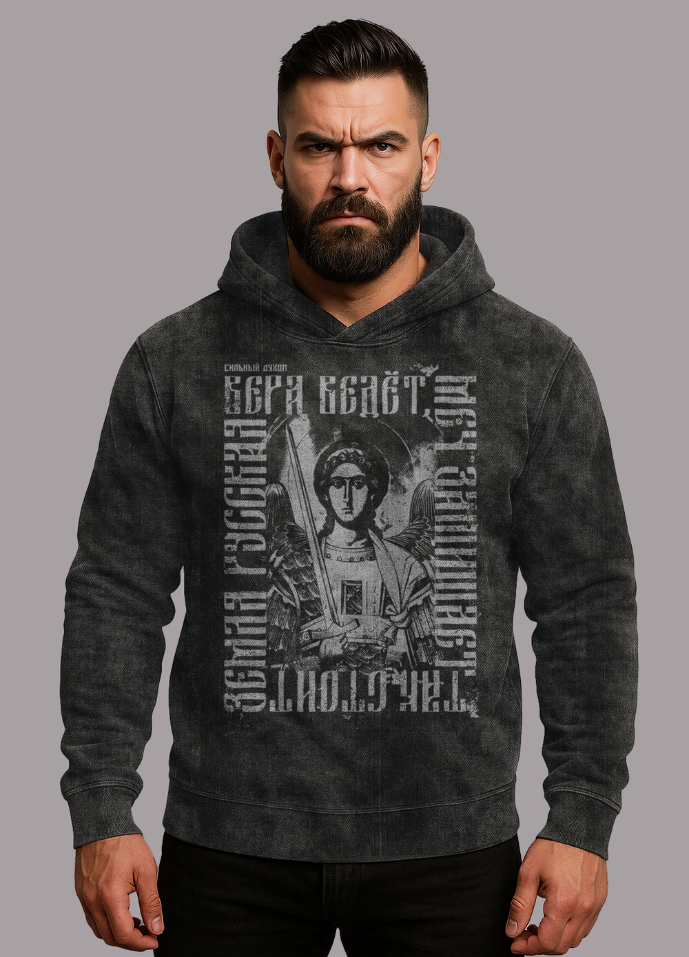 Толстовка демисезонная мужская Legenda Архангел черная