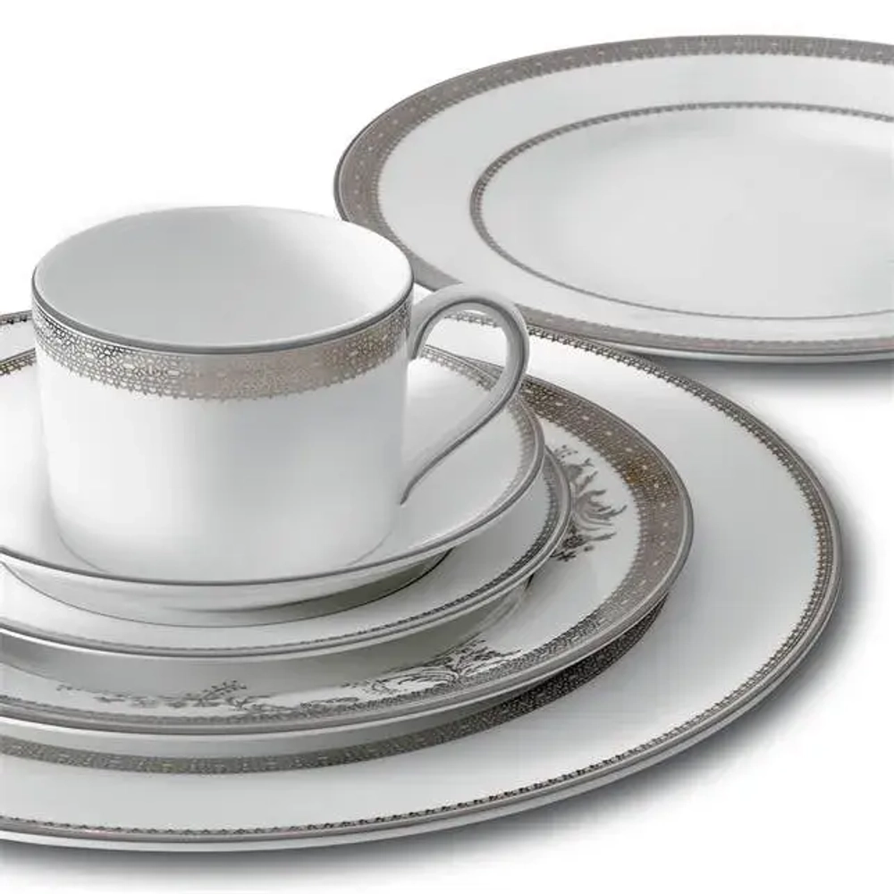 Wedgwood Блюдце для чайной чашки Vera Wang Lace Platinum 14,5 см