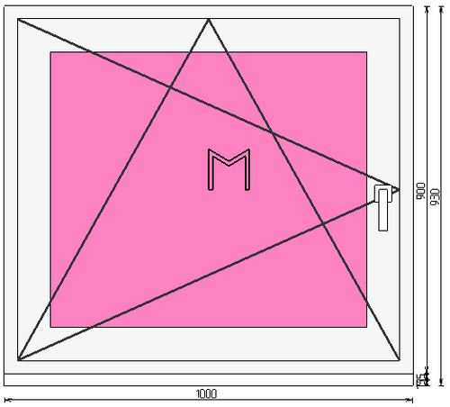 Пластиковое окно 900 х 1000 ТермА Эко + Москитная сетка