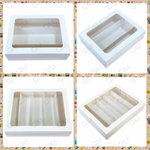 Коробка для макарон и др. кондитерских изделий с окошком и ложементом 265*215*55 мм (белый)