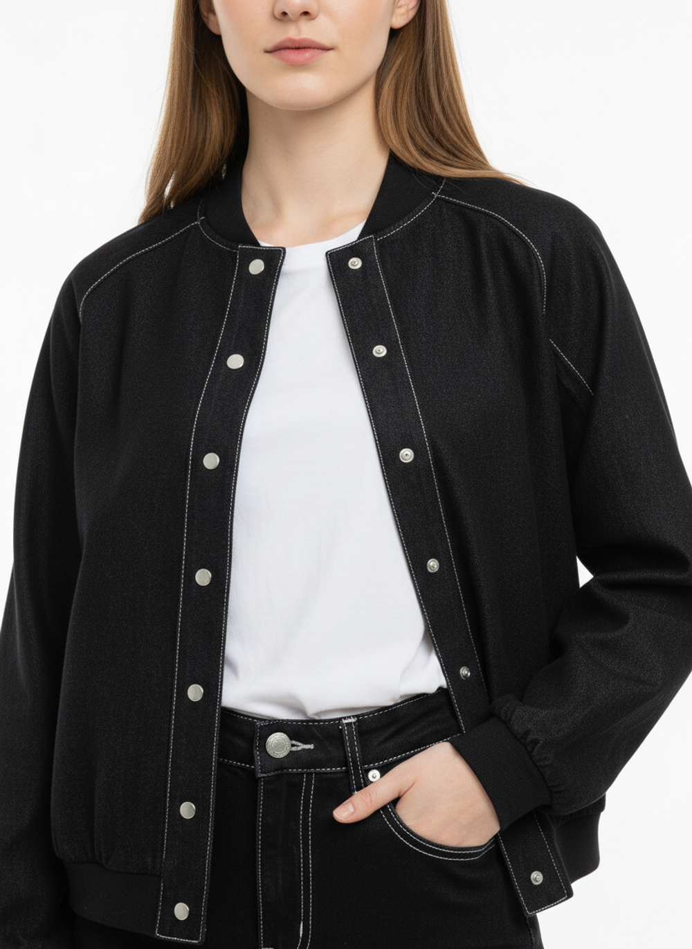 Бомбер Лу, цвет Черный деним