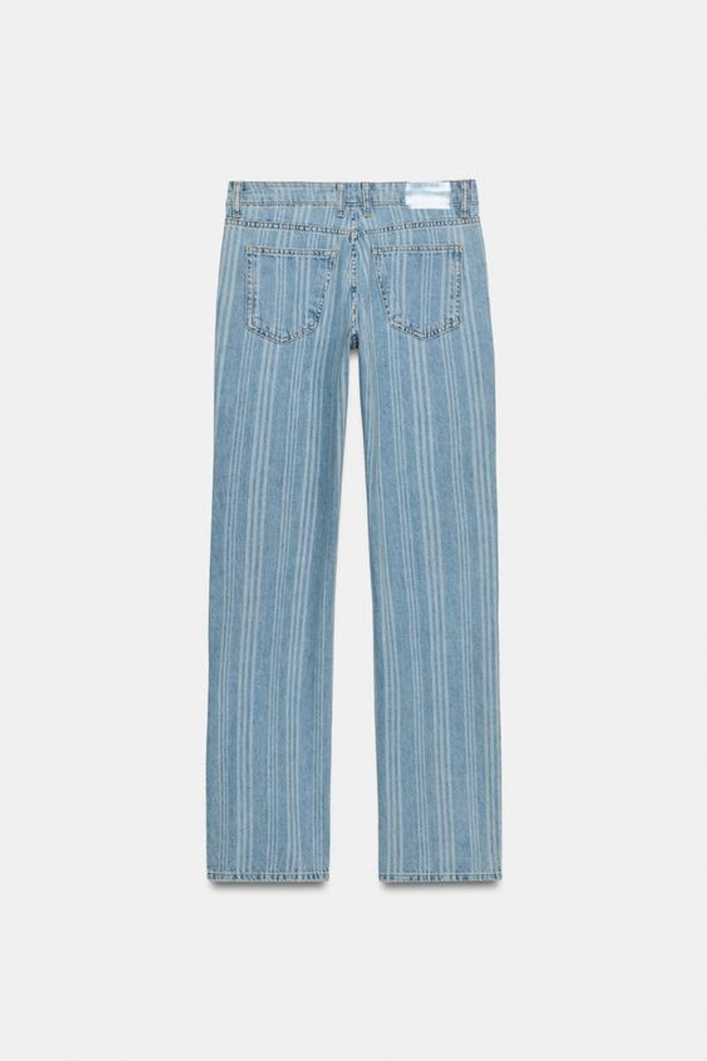 ZARA ДЖИНСЫ Z1975 STRAIGHT С ЗАНИЖЕННОЙ ПОСАДКОЙ И ПОЛОСКАМИ, ВЫЦВЕТШИЙ СИНИЙ