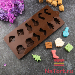 Форма силиконовая «Конфеты новогодние» , 12 ячеек