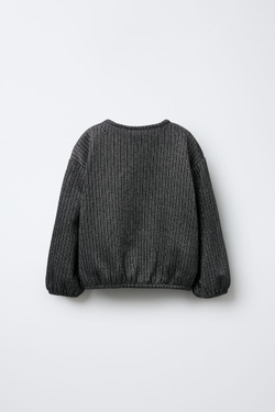 ZARA БЛЕСТЯЩАЯ ФУТБОЛКА В РУБЧИК, ЧЕРНЫЙ