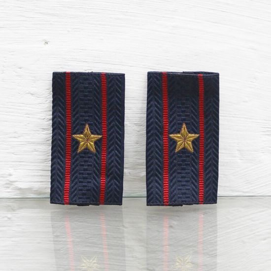 Фальшпогоны тканые "Полиция МВД" нов\обр иссиня-чёрные (Майор)