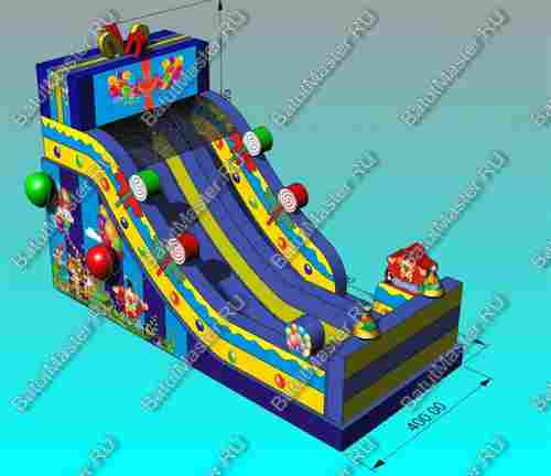 Надувной батут-горка "Подарок" 10*5*7 м