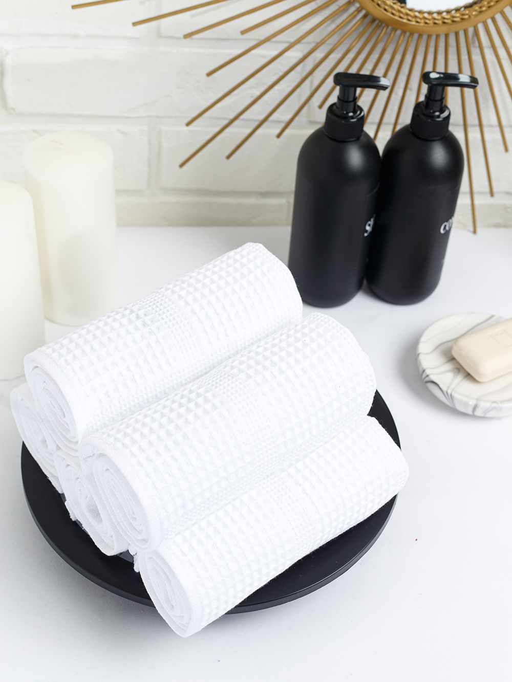 Полотенце вафельное, г/к, 260 гр/м2, 100х150, арт. CW 100-150, цвет: 024-белый,