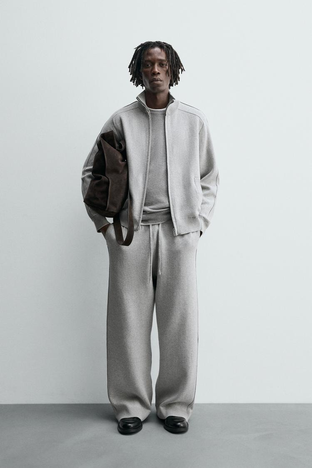 ZARA КАРДИГАН НА МОЛНИИ, СЕРЫЙ МЕЛАНЖ