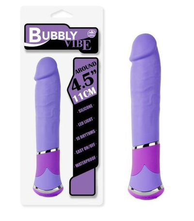 Фиолетовый вибратор реалистичной формы - 11,4 см. (Цвет: фиолетовый)