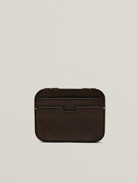 Massimo Dutti Кожаная визитница, коричневый