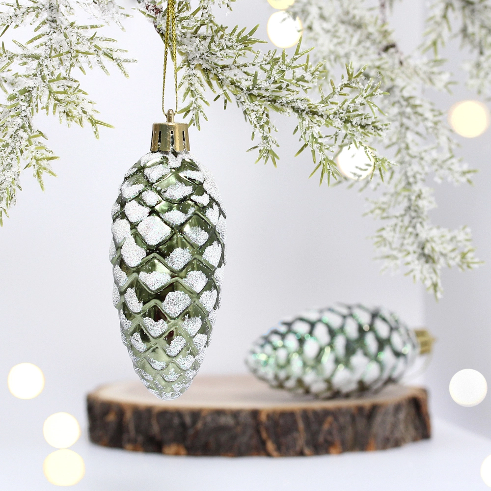 Ёлочные игрушки «Таинственное очарование» Шишки 9 см (набор 2шт), изумруд