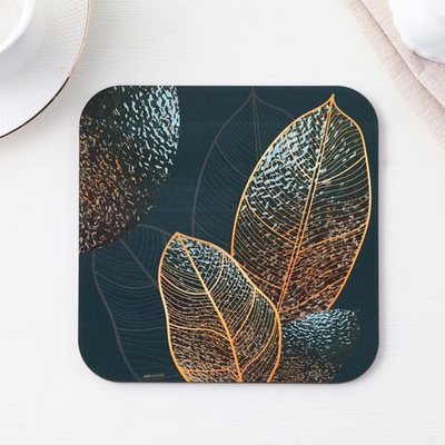 Квадратная подставка под горячее квадратная «Листья» (Цвет: не задано)