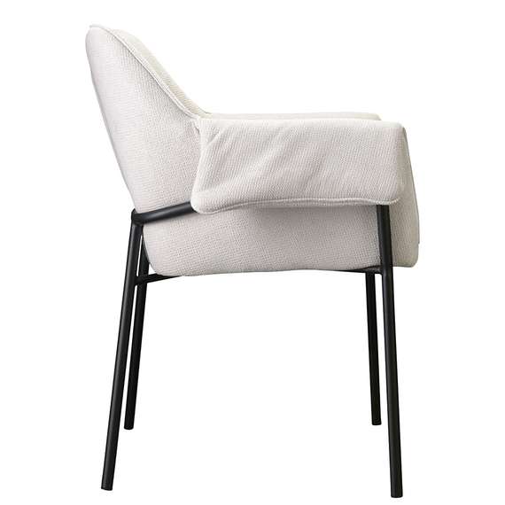 Стул Aline Arms молочный шенилл