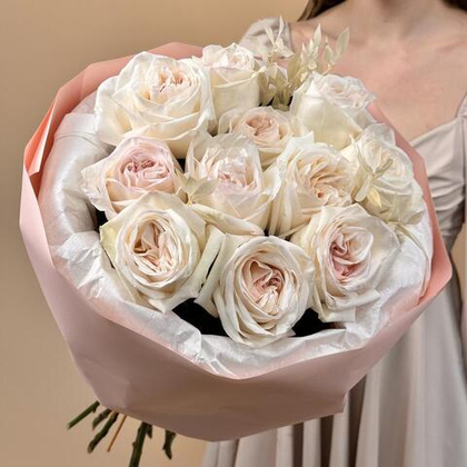 "Аромат любви" Букет из 11 пионовидных роз Эквадор, 70 см