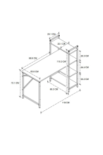 Рабочий стол с вертикальными полками 120х60 - сосна