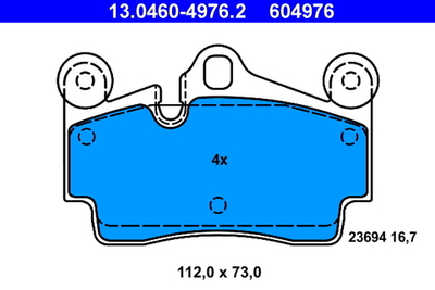 ATE - 13046049762-ATE - Brake Pad Set, disc brake