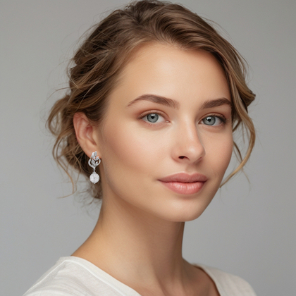 Серьги снежный кварц