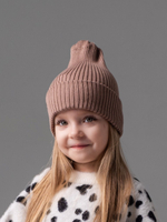 Шапка вязаная-резинка хлопковая (Кофейный) КЭП