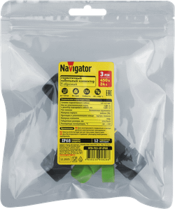 Коннектор Navigator 95 826 NTB-T03-3P-IP68 T-образный 3PIN