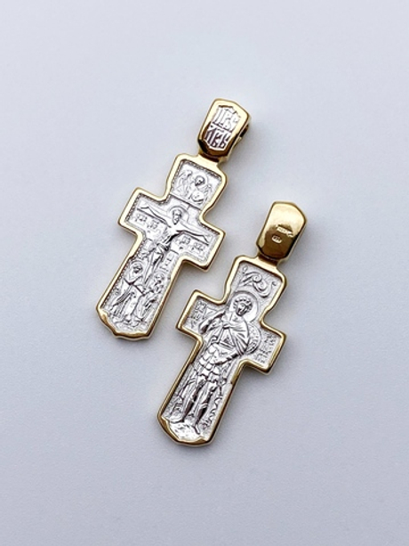 Крест из серебра/Позолота/Георгий победоносец