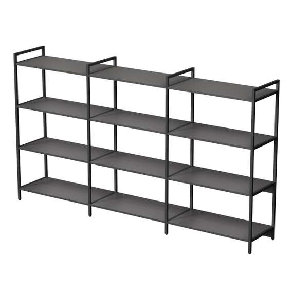 10ССТ.4.800 Стеллаж средний тройной 4 полки, широкий (2360*400*1328)