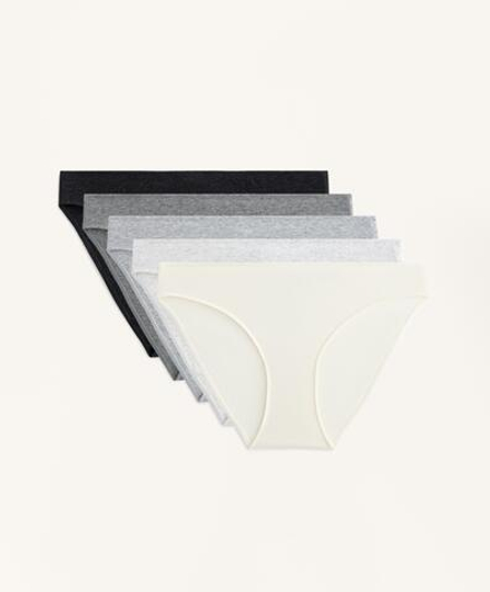 OYSHO Набор из 5 пар классических трусов из хлопковой смеси, серый меланж