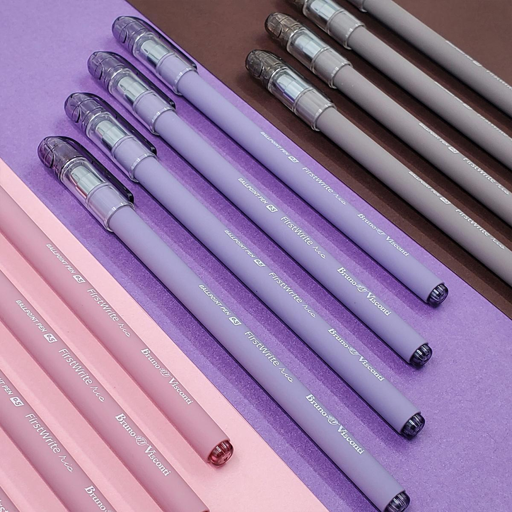 Ручка шариковая 0.5 мм, синяя "FirstWrite. Rio", 3 цв. корпуса (Bruno Visconti)