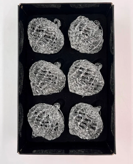 Набор стеклянных украшений Ледяная луковка 5,9 см., 6 шт., стекло, Christmas DeLuxe (14080)