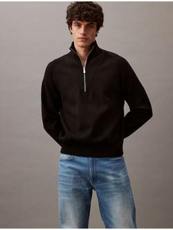 Свитер Calvin Klein Tech Knit Quarter Zip Black
