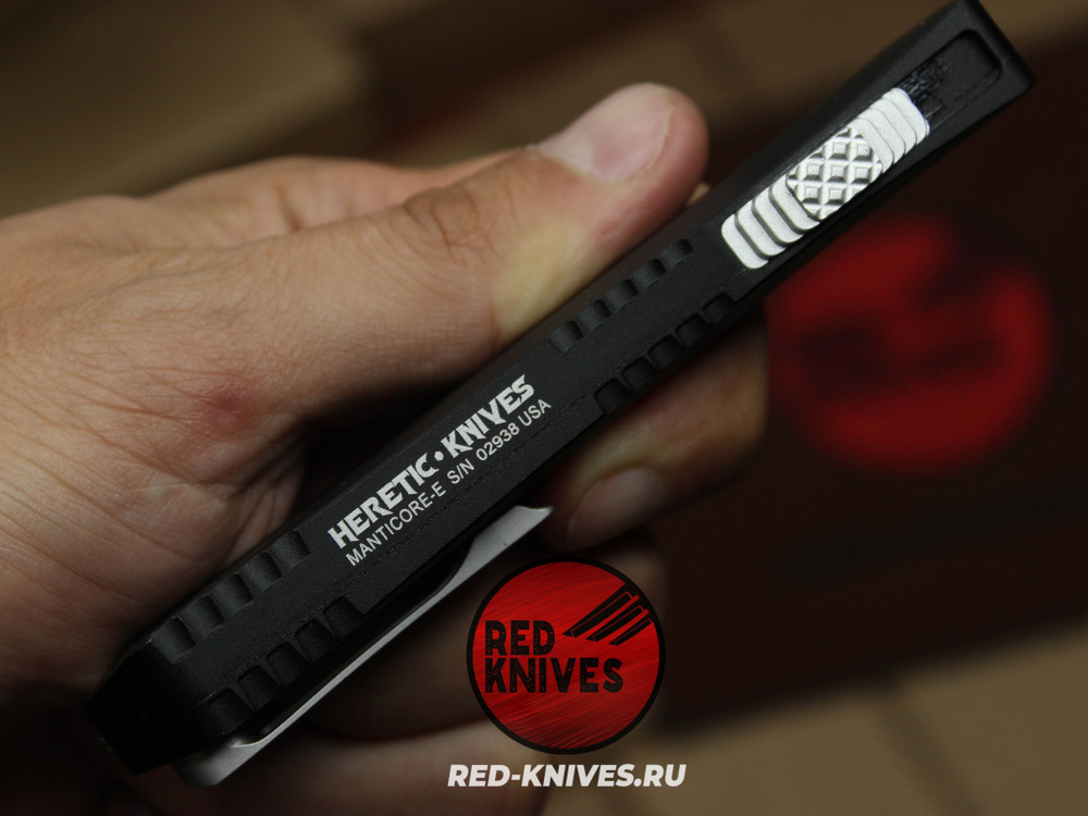 Heretic Knives Manticore-E D/E - черная рук, светлый клинок RK/Н95
