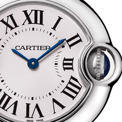 CARTIER Blue Balloon Collection Quartz Movement Women"s Watch Watch 28mm Silver Dial Stainless Steel Watchband