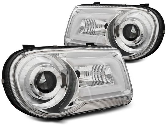 Передние фары tube light chrome для Chrysler 300C