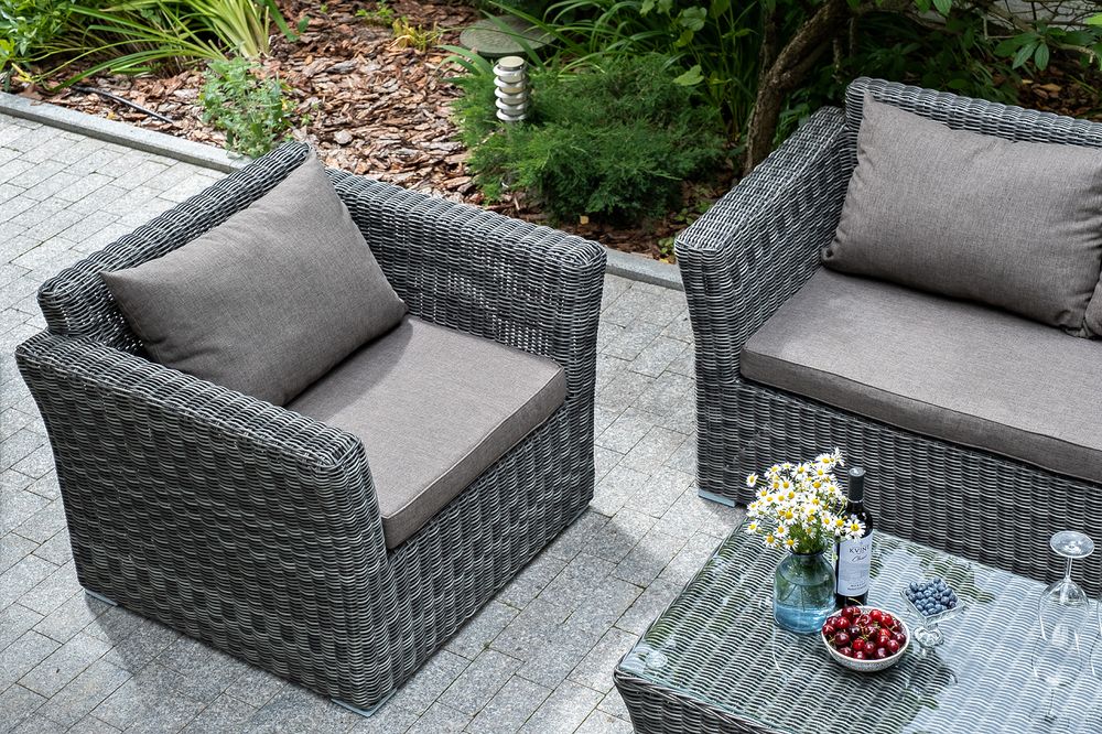 "Капучино" кресло из искусственного ротанга, цвет графит