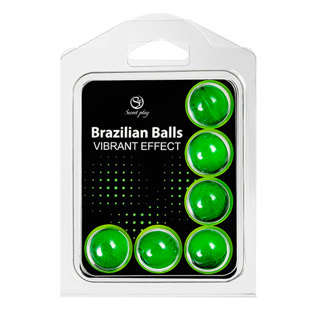 Набор из 6 шариков с массажным маслом с эффектом вибрации Secret Play Brazilian Balls