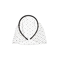 Вуаль на тонком ободке с черным декором