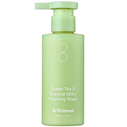 Пенка энзимная с зелёным чаем By Wishtrend Green tea & enzyme milky foaming wash, 140 мл