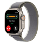 Браслет Apple Trail Loop, «зелёный/серый» со светлой пряжкой, для Apple Watch 44, 45, 46 мм, Ultra и Ultra 2 (дизайн 2023), S/M