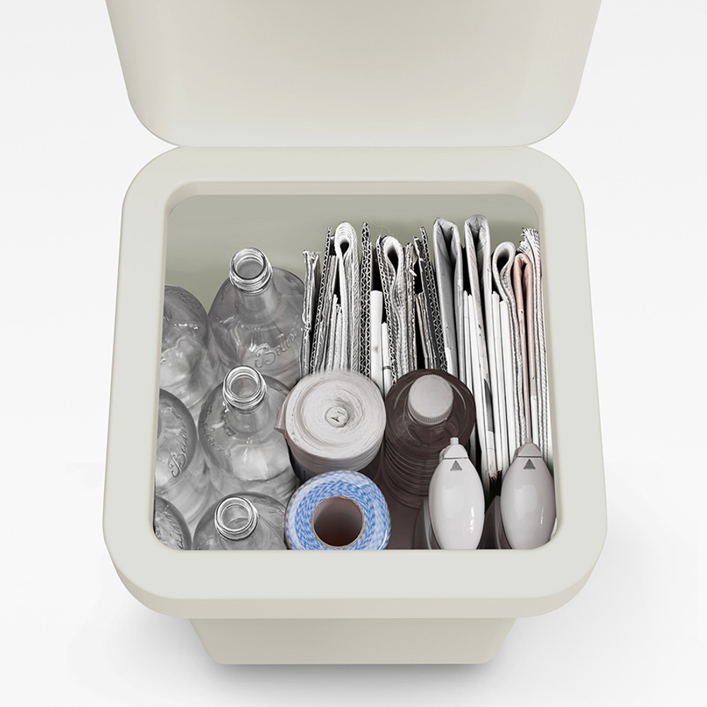 Контейнер для мусора с двумя баками totem pop, 40 л, белый