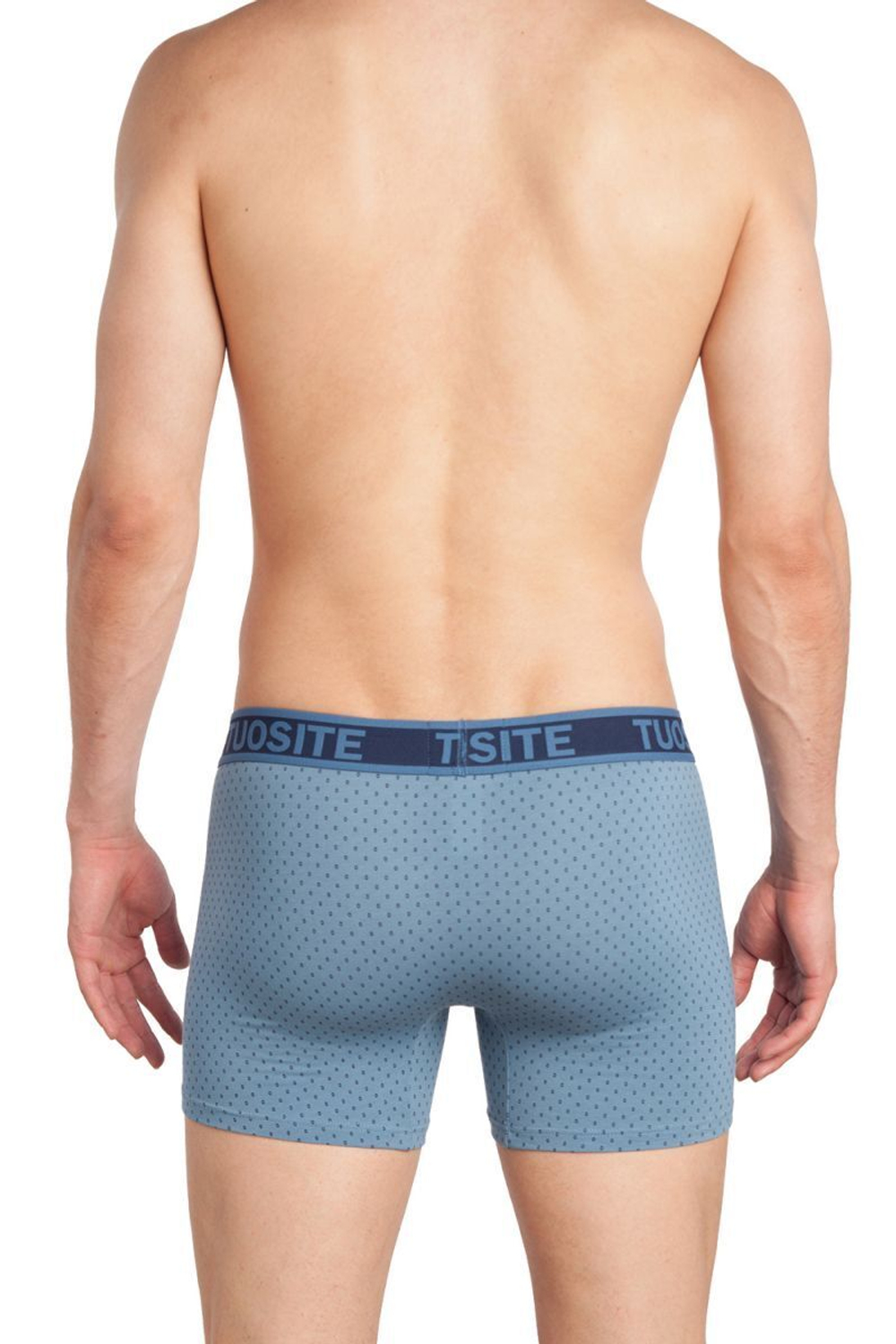 Удлиненные трусы-боксеры из высококачественного хлопка (Размер: XL) (Цвет: голубой)