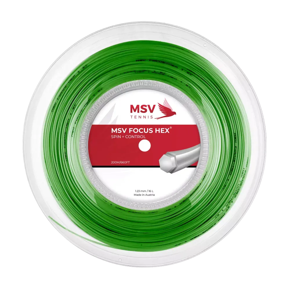 Теннисная струна MSV Focus HEX, 1.23, 200м (зеленый)