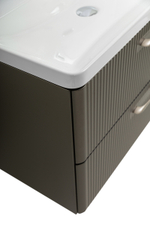 Подвесная тумба с раковиной Belbagno DUE, 80 см Оружейная сталь DUE-800-2C-SO-GM-P + BB-8076-3-80