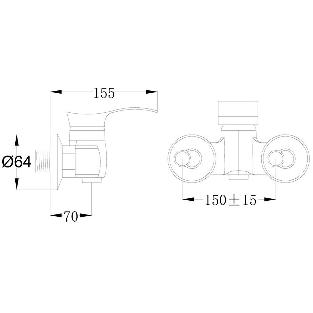 Смеситель для душа, РМС, с картриджем, хром, SL86-003