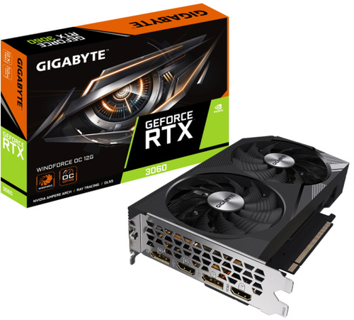 Видеокарта GIGABYTE GeForce RTX 3060 WINDFORCE OC (GV-N3060WF2OC-12GD)